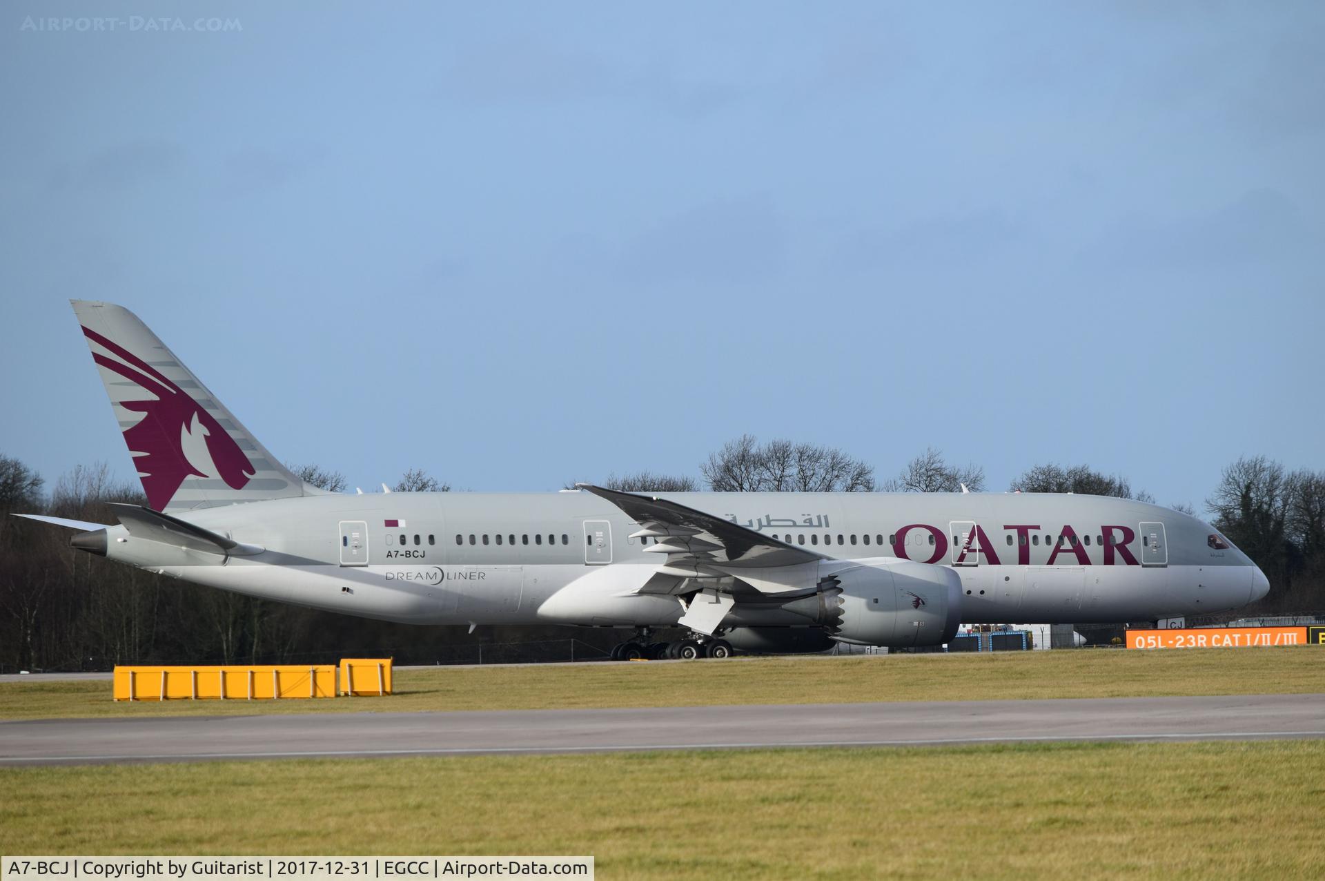 A7-BCJ, 2014 Boeing 787-8 Dreamliner C/N 38328, At Manchester