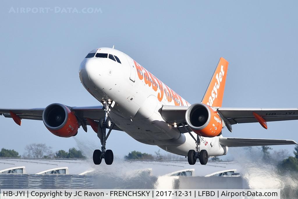 HB-JYI, 2011 Airbus A319-111 C/N 4744, take off runway 23, EasyJet Switzerland U21372 to Geneva