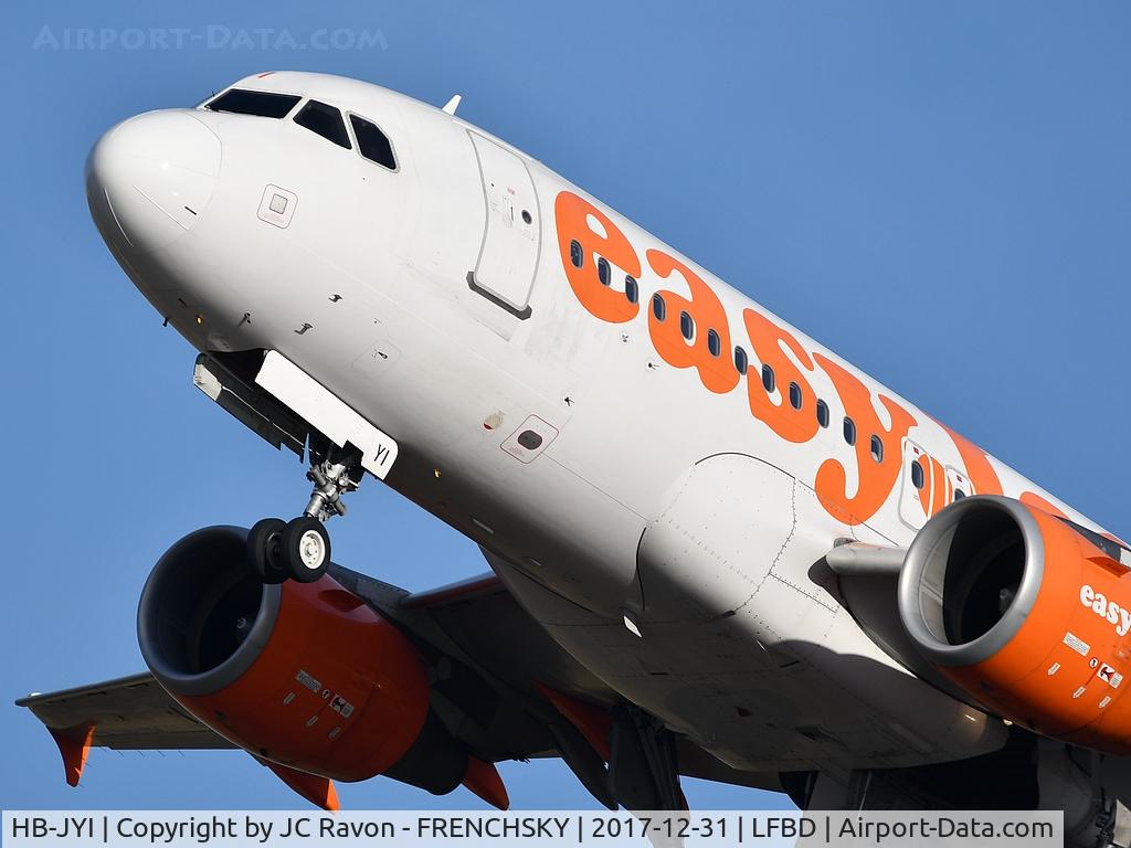 HB-JYI, 2011 Airbus A319-111 C/N 4744, take off runway 23, EasyJet Switzerland U21372 to Geneva