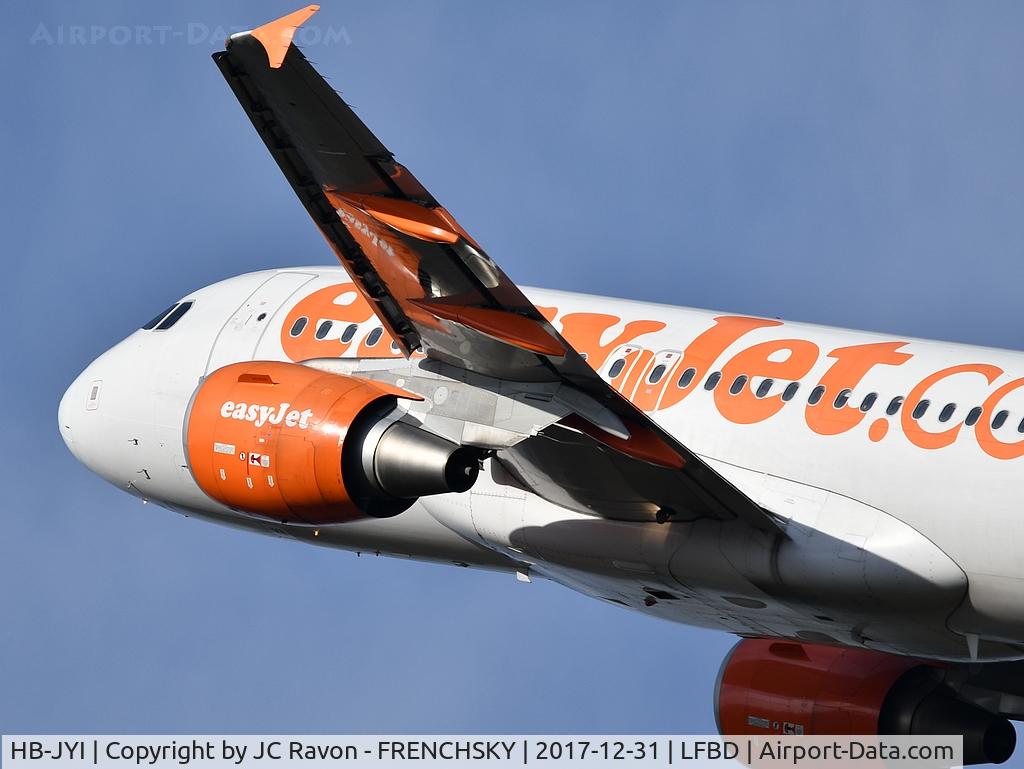 HB-JYI, 2011 Airbus A319-111 C/N 4744, take off runway 23, EasyJet Switzerland U21372 to Geneva