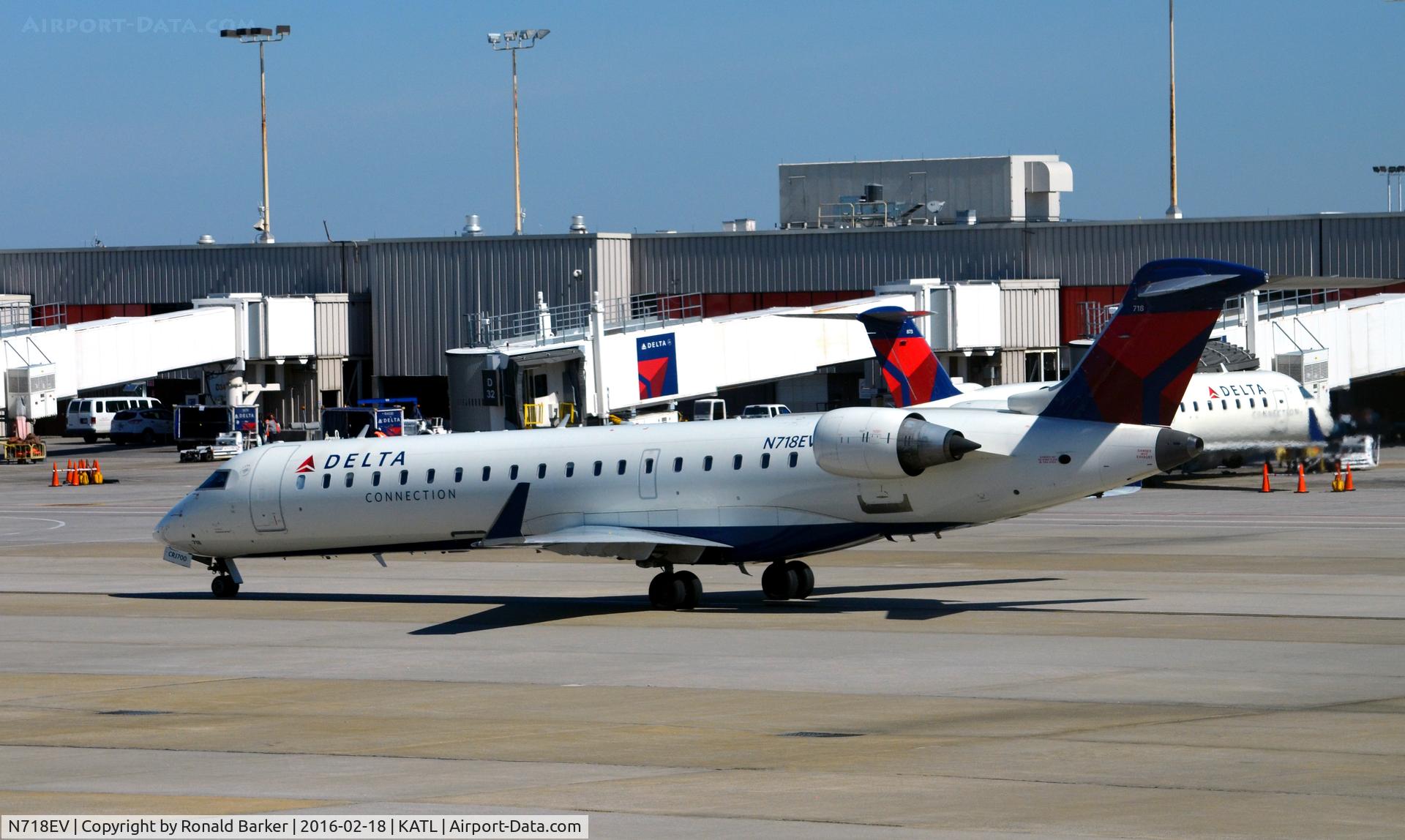 N718EV, 2003 Bombardier CRJ-701 (CL-600-2C10) Regional Jet C/N 10095, Taxi Atlanta