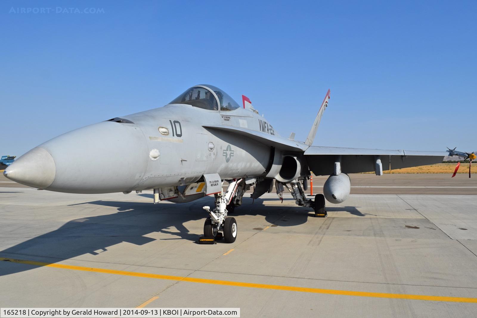 165218, McDonnell Douglas F/A-18C Hornet C/N 1398/C443, Parked on south GA ramp. VMFA-232 “Red Devils”      NAS Miramar, CA.