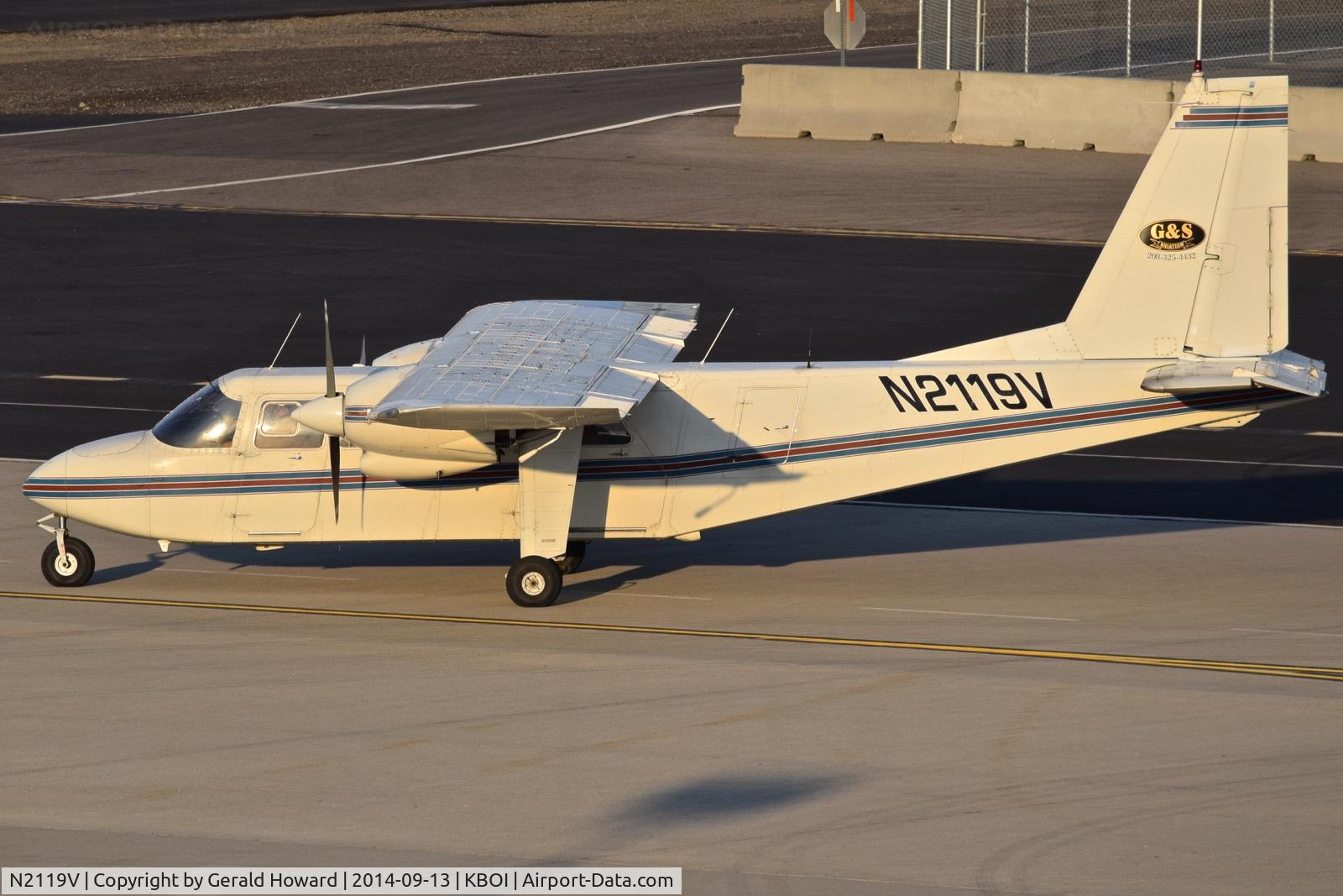 N2119V, 1981 Britten-Norman BN-2B-26 Islander C/N 2105, Taxiing from back country ramp to Alpha.