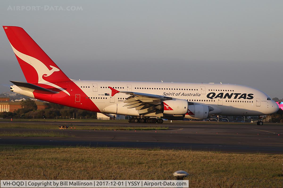 VH-OQD, 2008 Airbus A380-842 C/N 026, TAXI FROM 34L