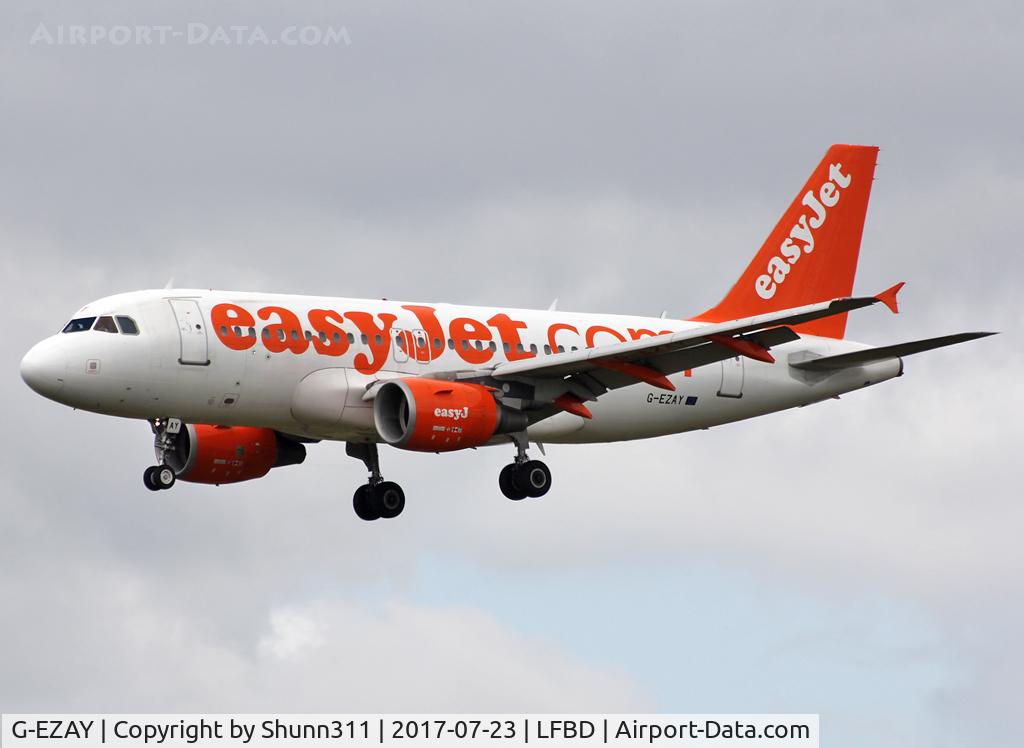 G-EZAY, 2006 Airbus A319-111 C/N 2827, Landing rwy 23