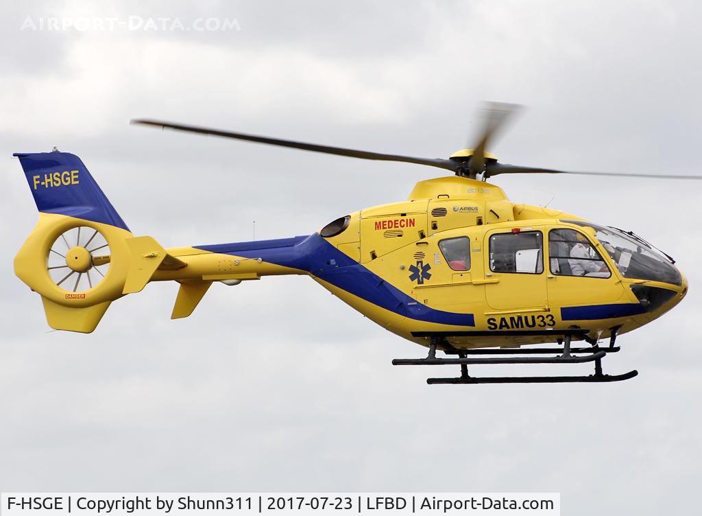 F-HSGE, 2003 Eurocopter EC-135T-2 C/N 0311, Departing from General Aviation area...