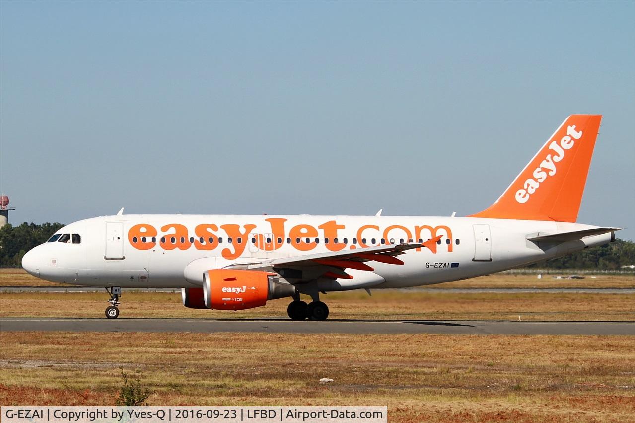 G-EZAI, 2006 Airbus A319-111 C/N 2735, Airbus A319-111, Holding point Delta rwy 05, Bordeaux Mérignac airport (LFBD-BOD)