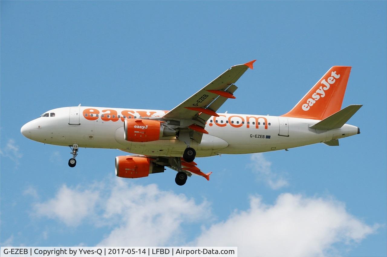 G-EZEB, 2004 Airbus A319-111 C/N 2120, Airbus A319-111, On final rwy 23, Bordeaux-Mérignac airport (LFBD-BOD)