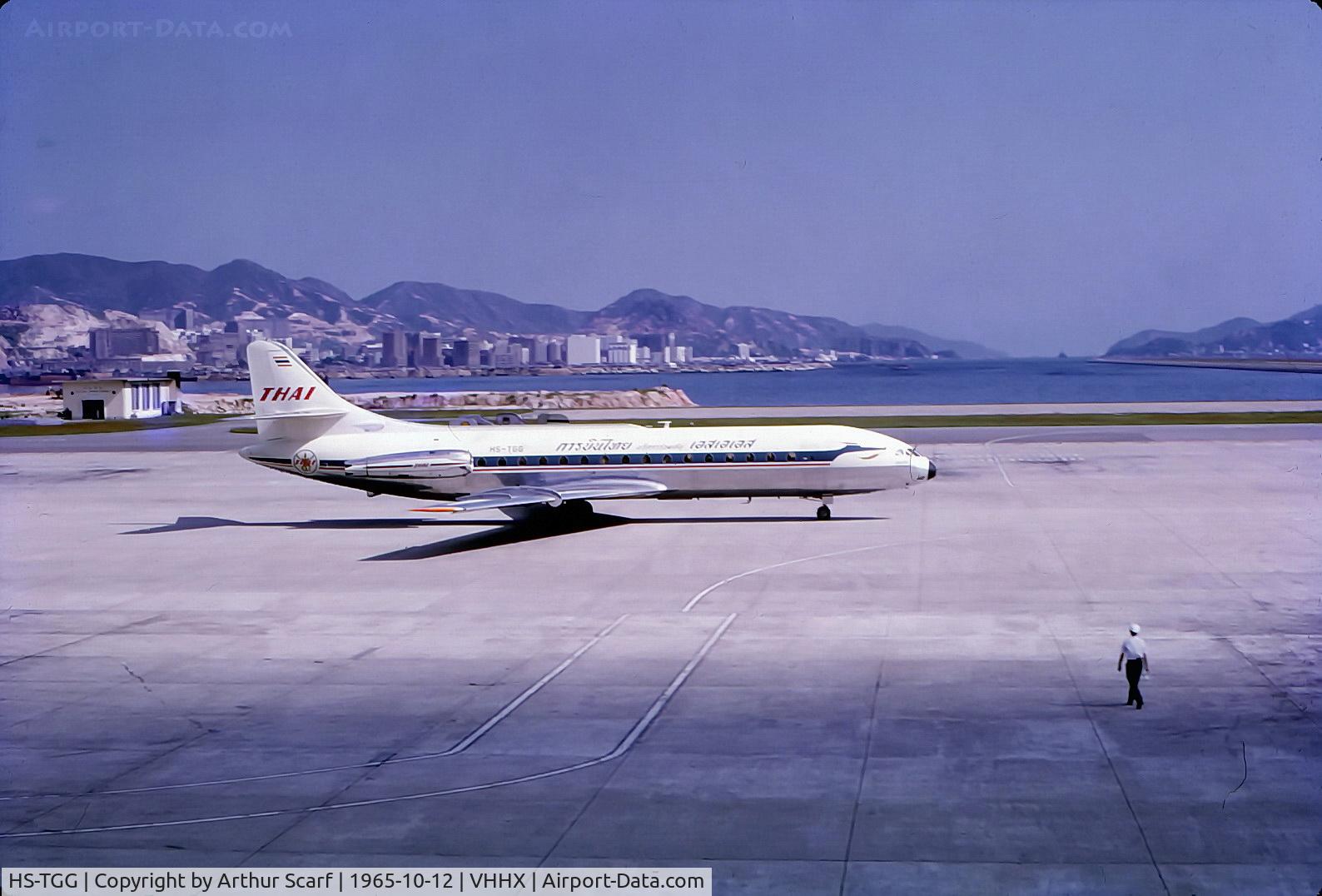 HS-TGG, 1960 Sud Aviation SE-210 Caravelle III C/N 049, Kai Tak 1965