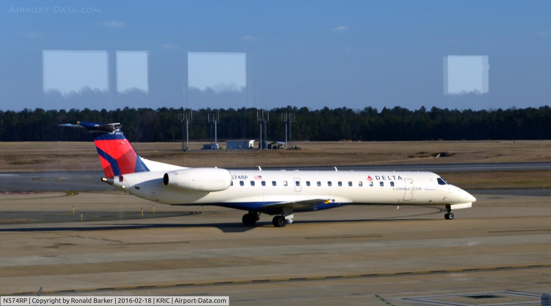 N574RP, 2004 Embraer ERJ-145LR (EMB-145LR) C/N 14500845, Taxi to gate Richmond