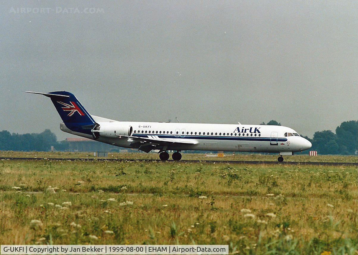 G-UKFI, 1989 Fokker 100 (F-28-0100) C/N 11279, Schiphol Amsterdam