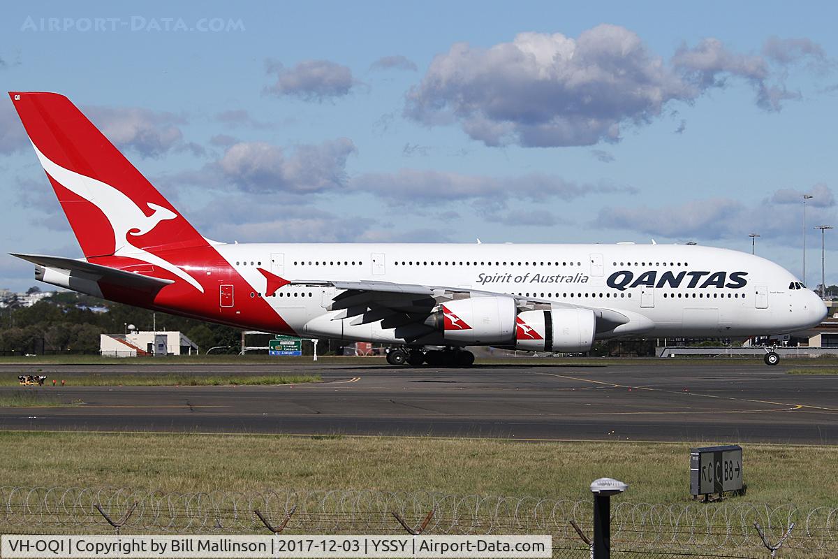 VH-OQI, 2010 Airbus A380-842 C/N 055, TAXI FROM 34L