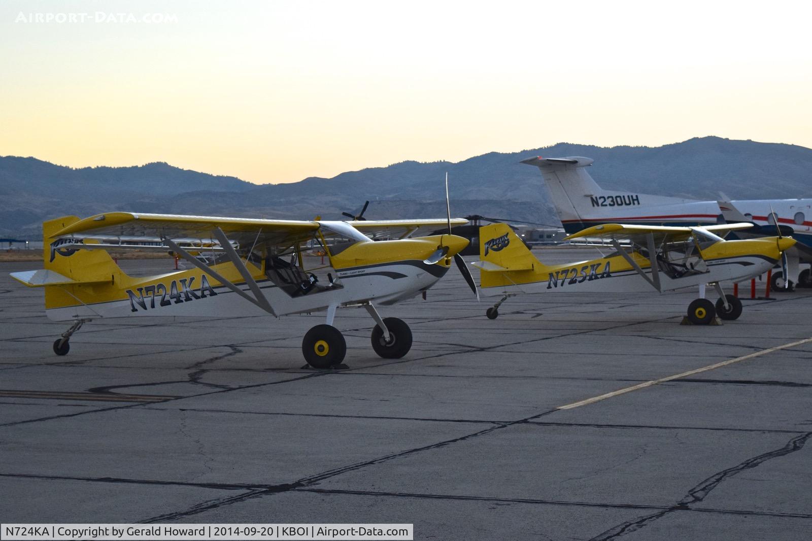 N724KA, 2012 Foxair Kitfox Light Sport C/N KA12254243, Sitting on the south GA ramp just at dawn with N725KA.