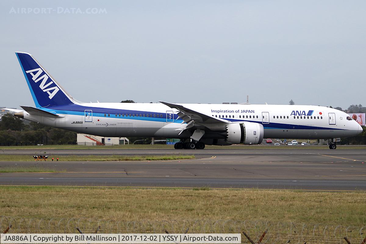 JA886A, 2016 Boeing 787-9 Dreamliner Dreamliner C/N 61522, TAXI FROM 34L