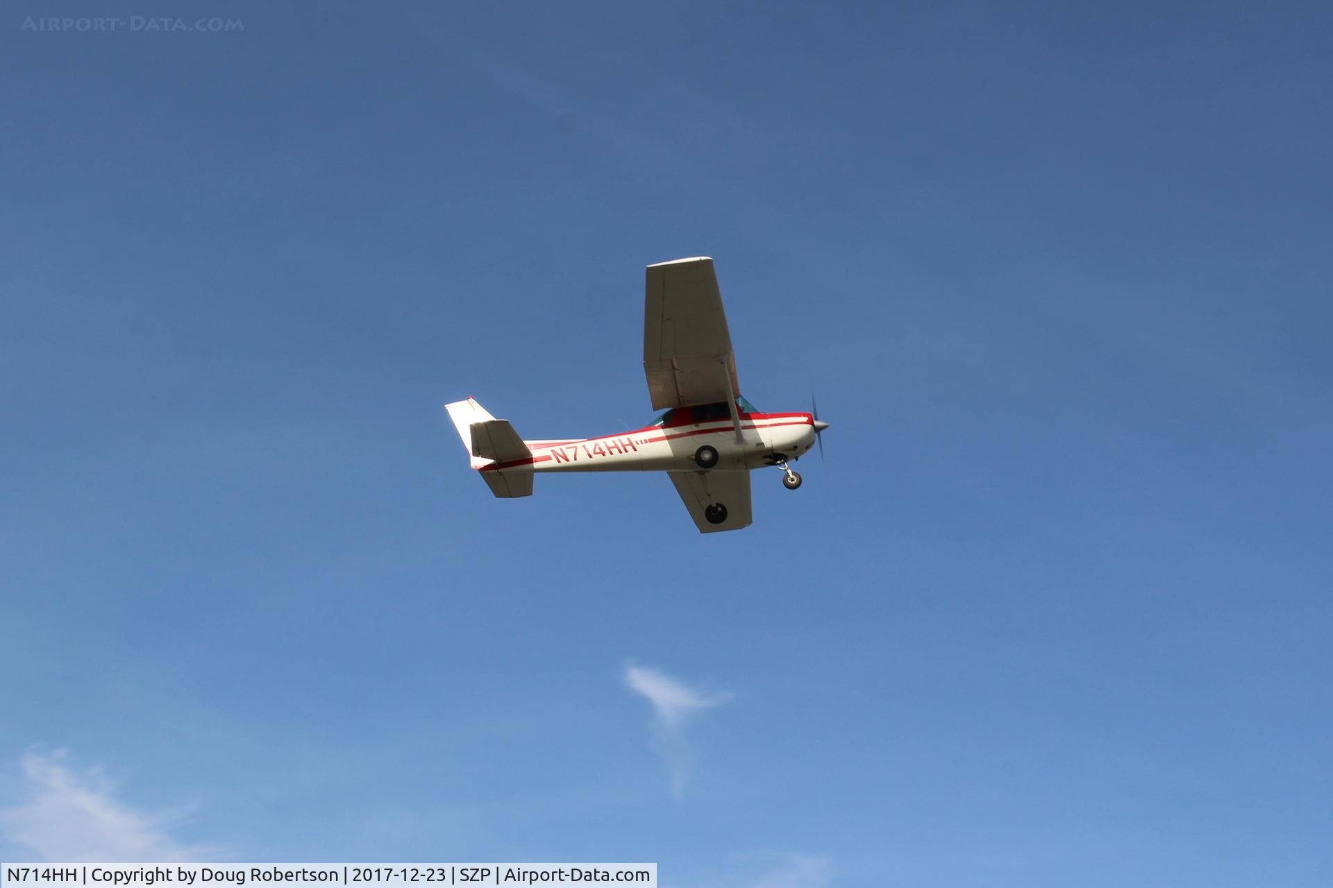 N714HH, 1977 Cessna 150M C/N 15079185, 1977 Cessna 150, Continental O-200 100 Hp, takeoff climb Rwy 04