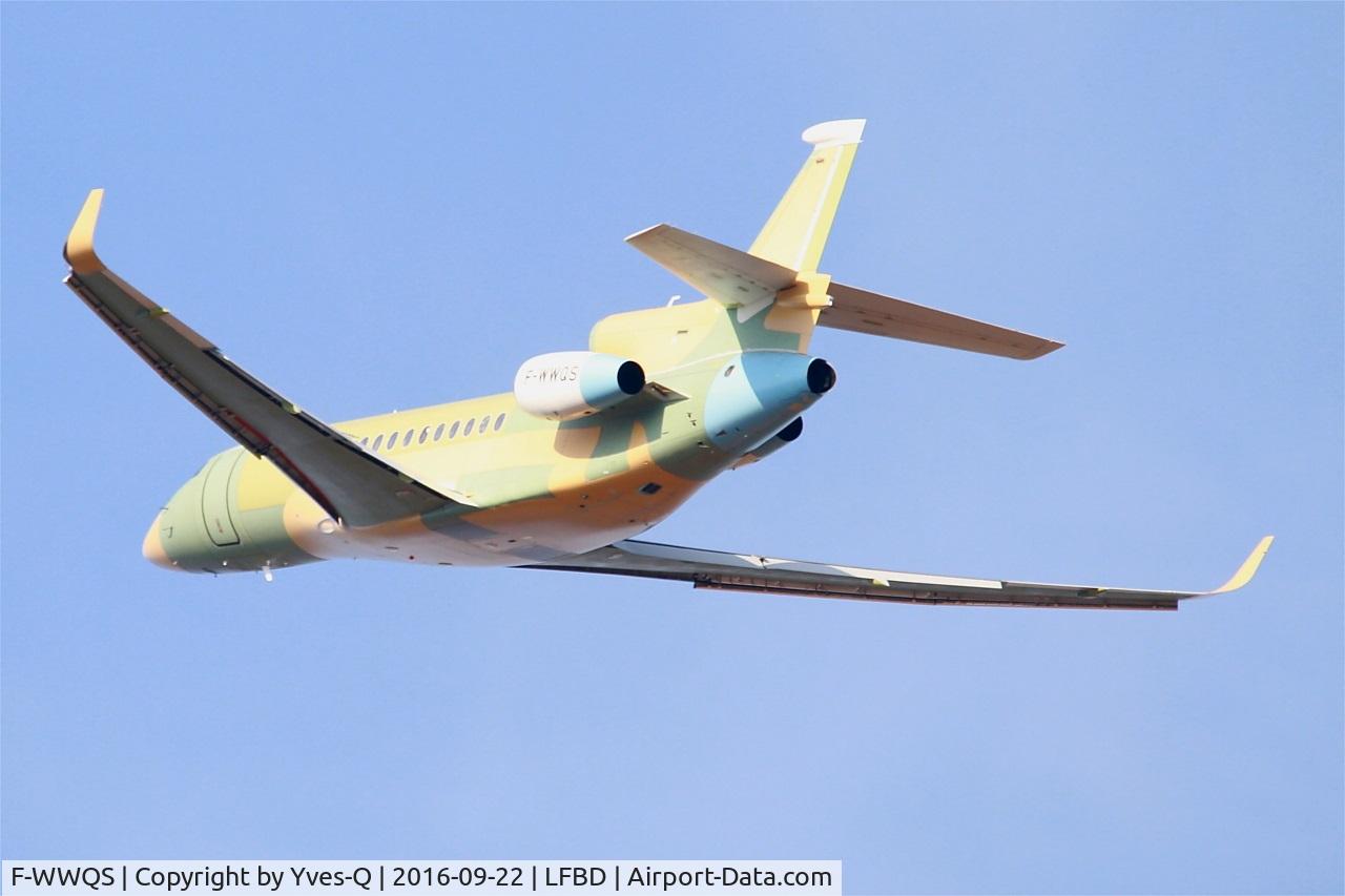F-WWQS, 2016 Dassault Falcon 7X C/N 281, Dassault Falcon 7X, Take off rwy 23, Bordeaux Mérignac airport (LFBD-BOD)