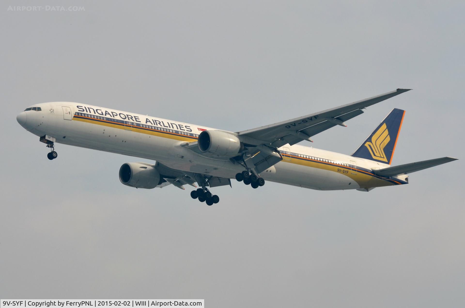 9V-SYF, 2001 Boeing 777-312 C/N 30868, Singapore B773 arriving in CGK