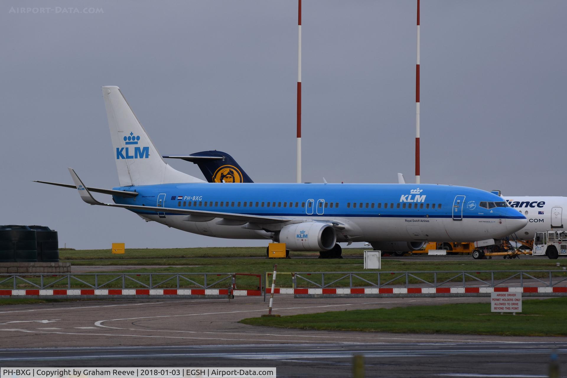 PH-BXG, 2000 Boeing 737-8K2 C/N 30357, Parked at Norwich.