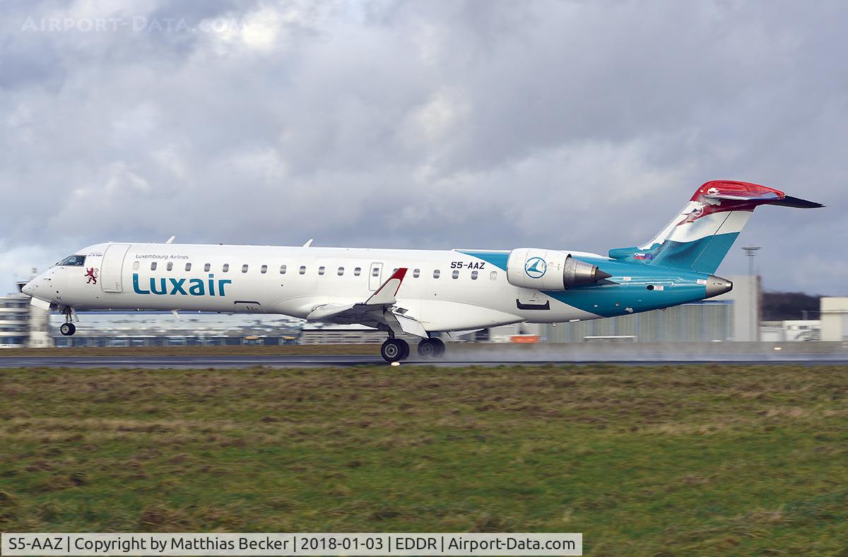 S5-AAZ, 2001 Canadair CRJ-700 (CL-600-2C10) Regional Jet C/N 10014, S5-AAZ ops for Luxair