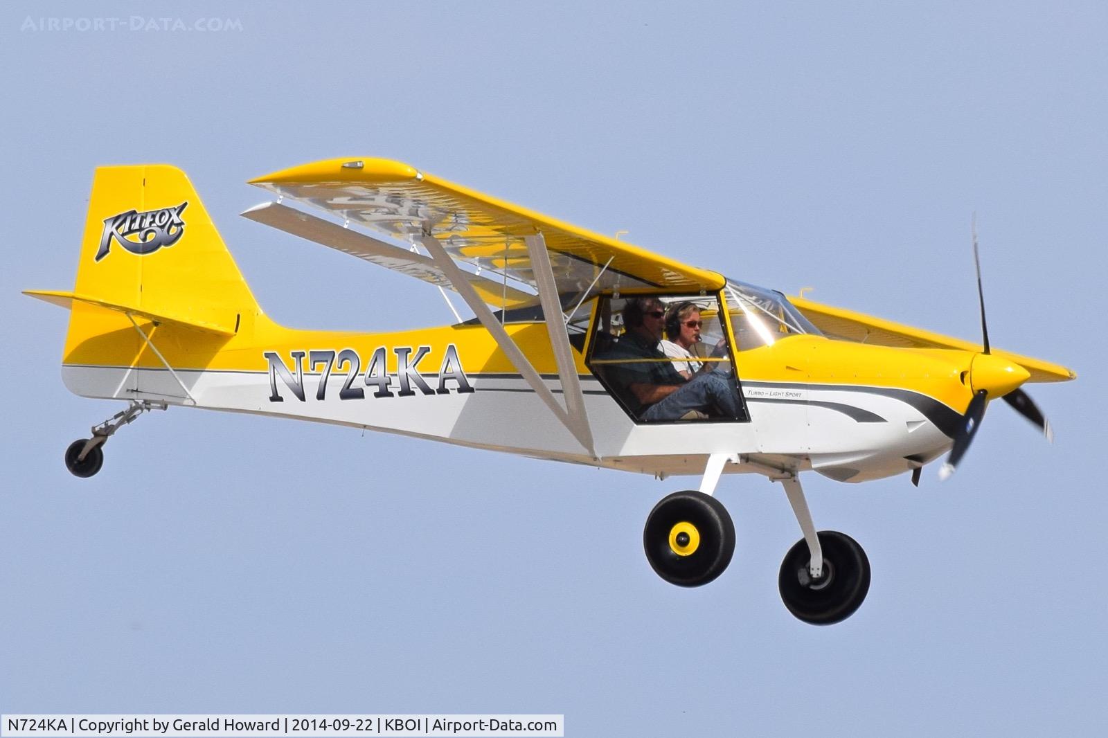 N724KA, 2012 Foxair Kitfox Light Sport C/N KA12254243, Landing RWY 10R.