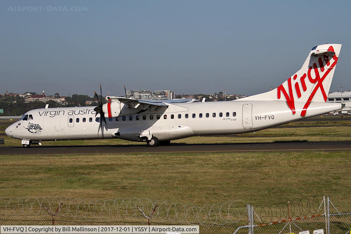VH-FVQ, 2012 ATR 72-600 (72-212A) C/N 1053, TAXI TO 34R