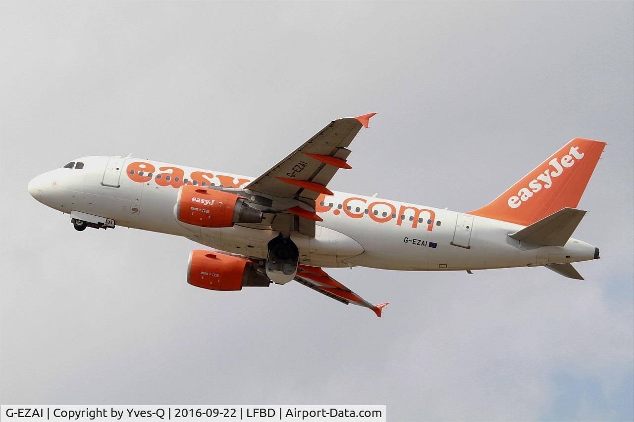 G-EZAI, 2006 Airbus A319-111 C/N 2735, Airbus A319-111, Take off rwy 23, Bordeaux Mérignac airport (LFBD-BOD)
