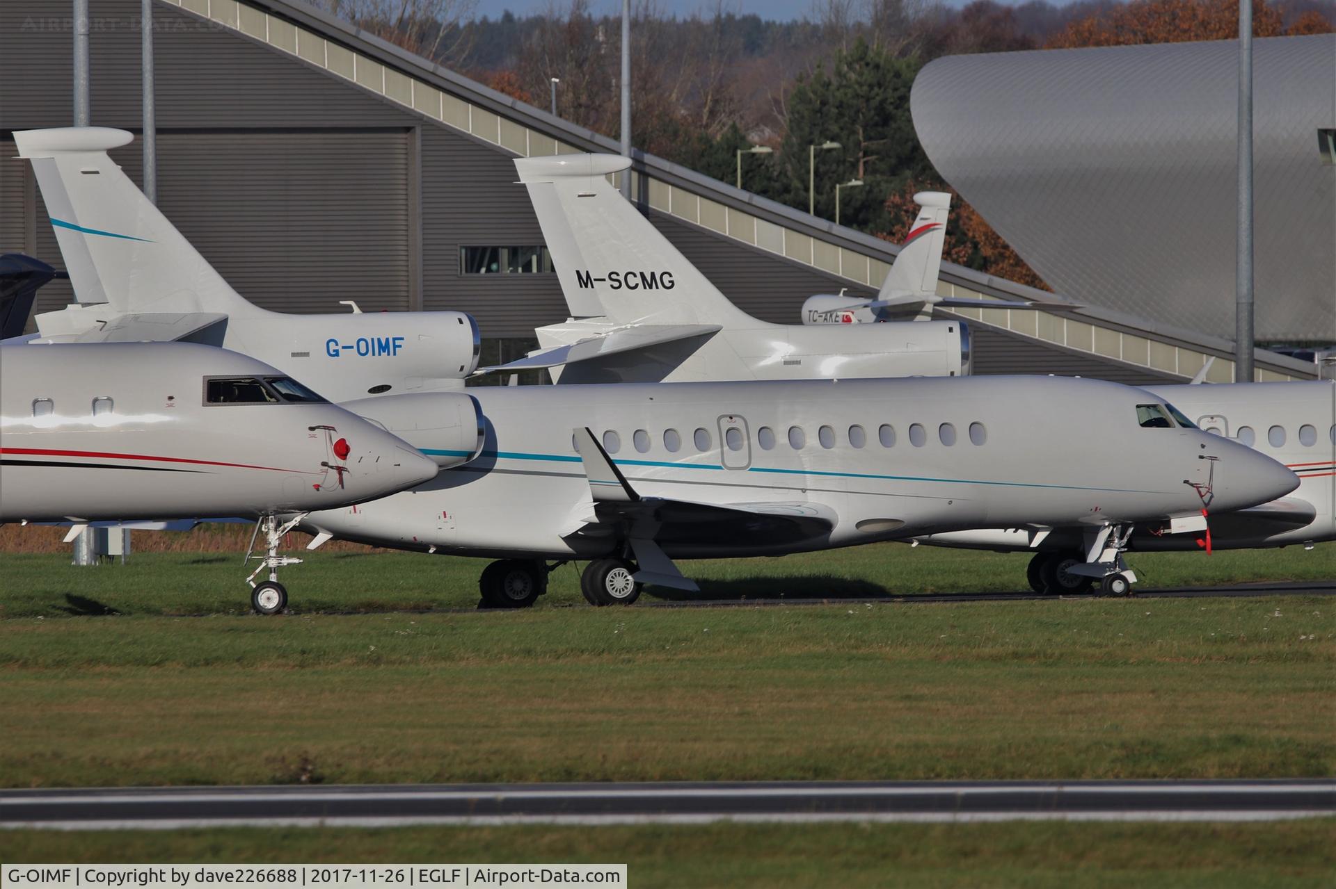 G-OIMF, 2011 Dassault Falcon 7X C/N 125, G-OIMF - TAG Aviation Falcon 7X at Farnborough