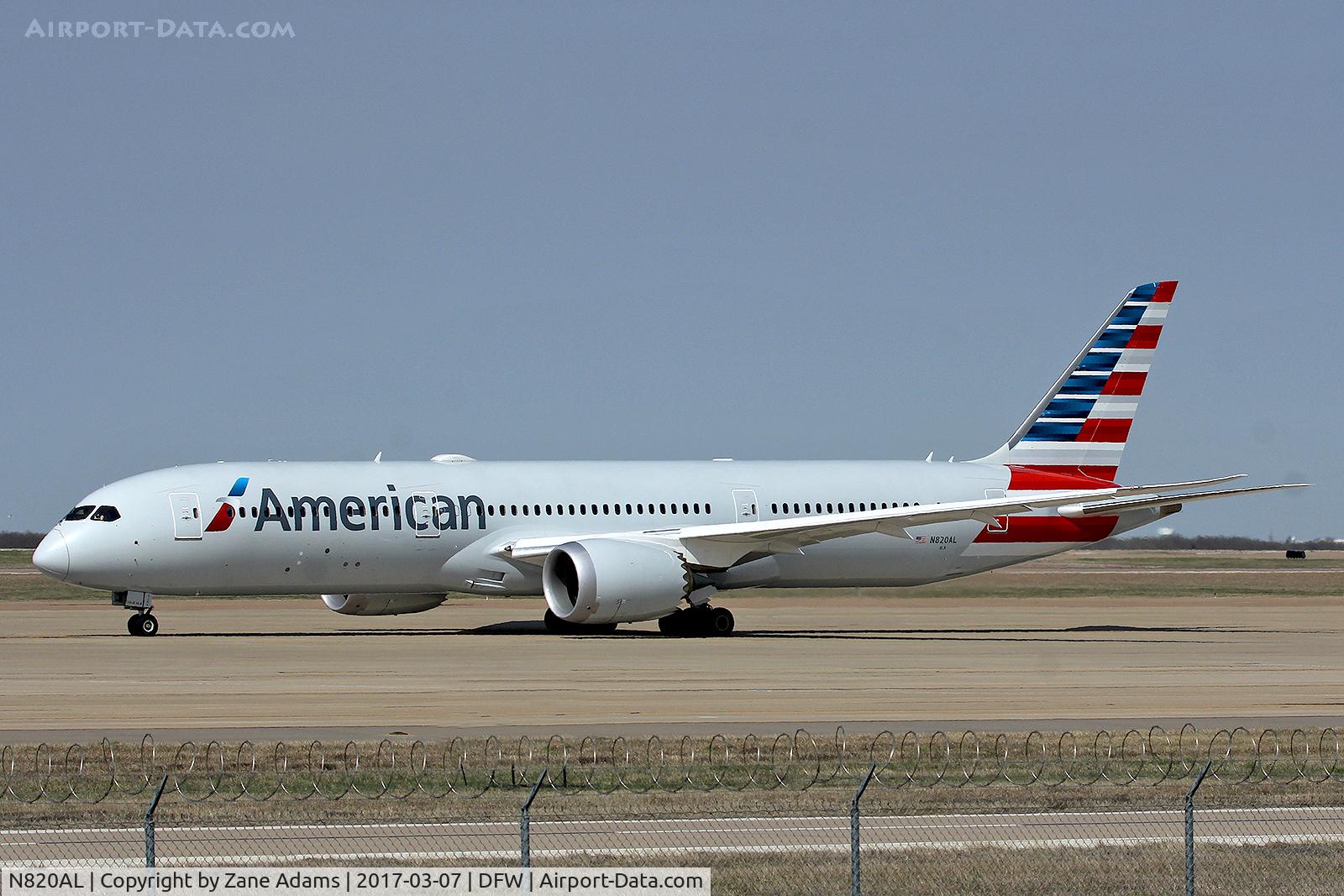 N820AL, 2016 Boeing 787-9 Dreamliner C/N 40639, Departing DFW Airport