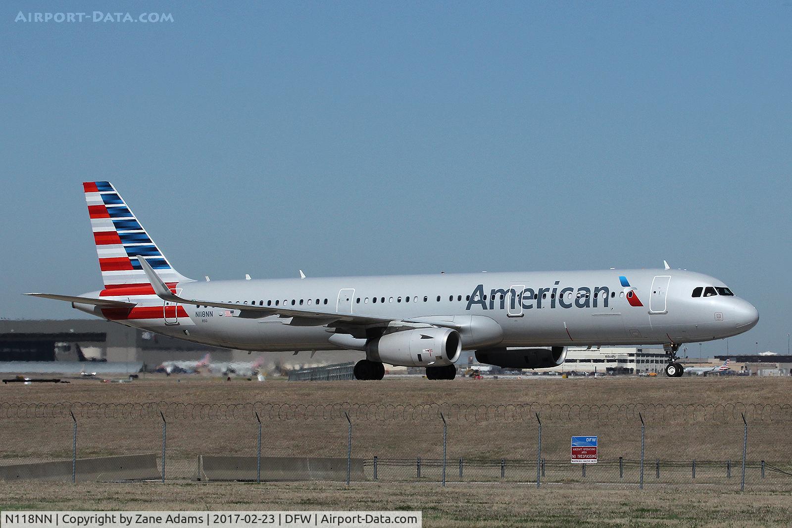 N118NN, 2014 Airbus A321-231 C/N 6162, Departing DFW Airport