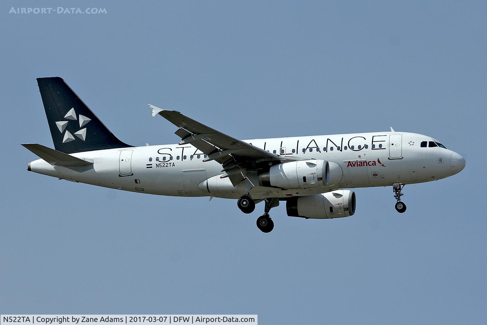 N522TA, 2012 Airbus A319-132 C/N 5219, Arriving at DFW Airport