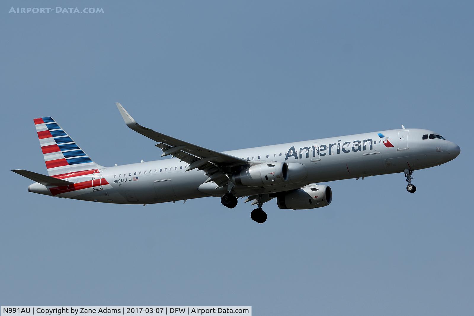 N991AU, 2016 Airbus A321-231 C/N 7131, Arriving at DFW Airport