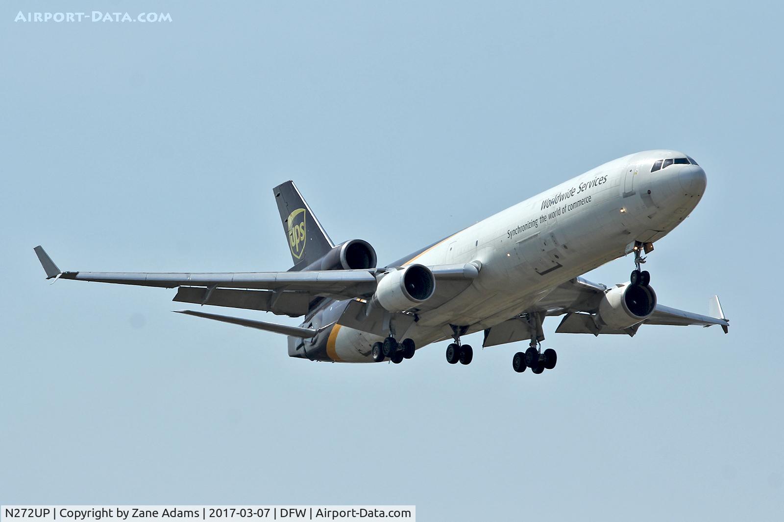 N272UP, 1993 McDonnell Douglas MD-11 C/N 48571, Arriving at DFW Airport