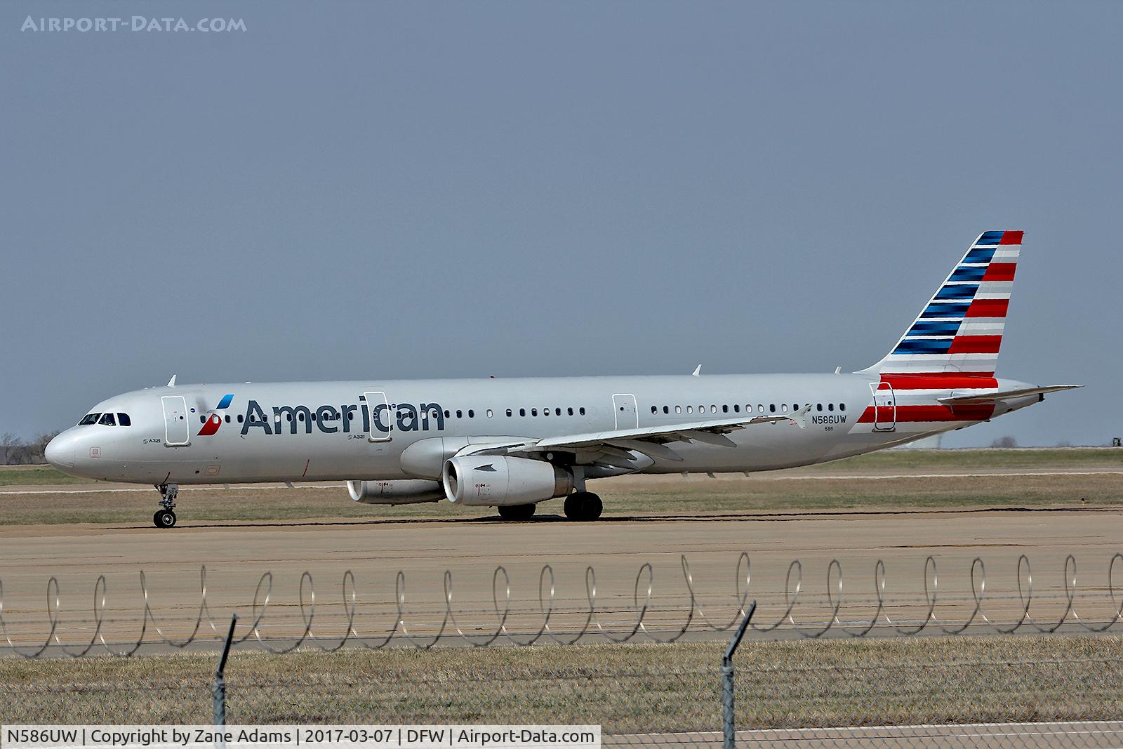 N586UW, 2014 Airbus A321-231 C/N 6230, Departing DFW Airport