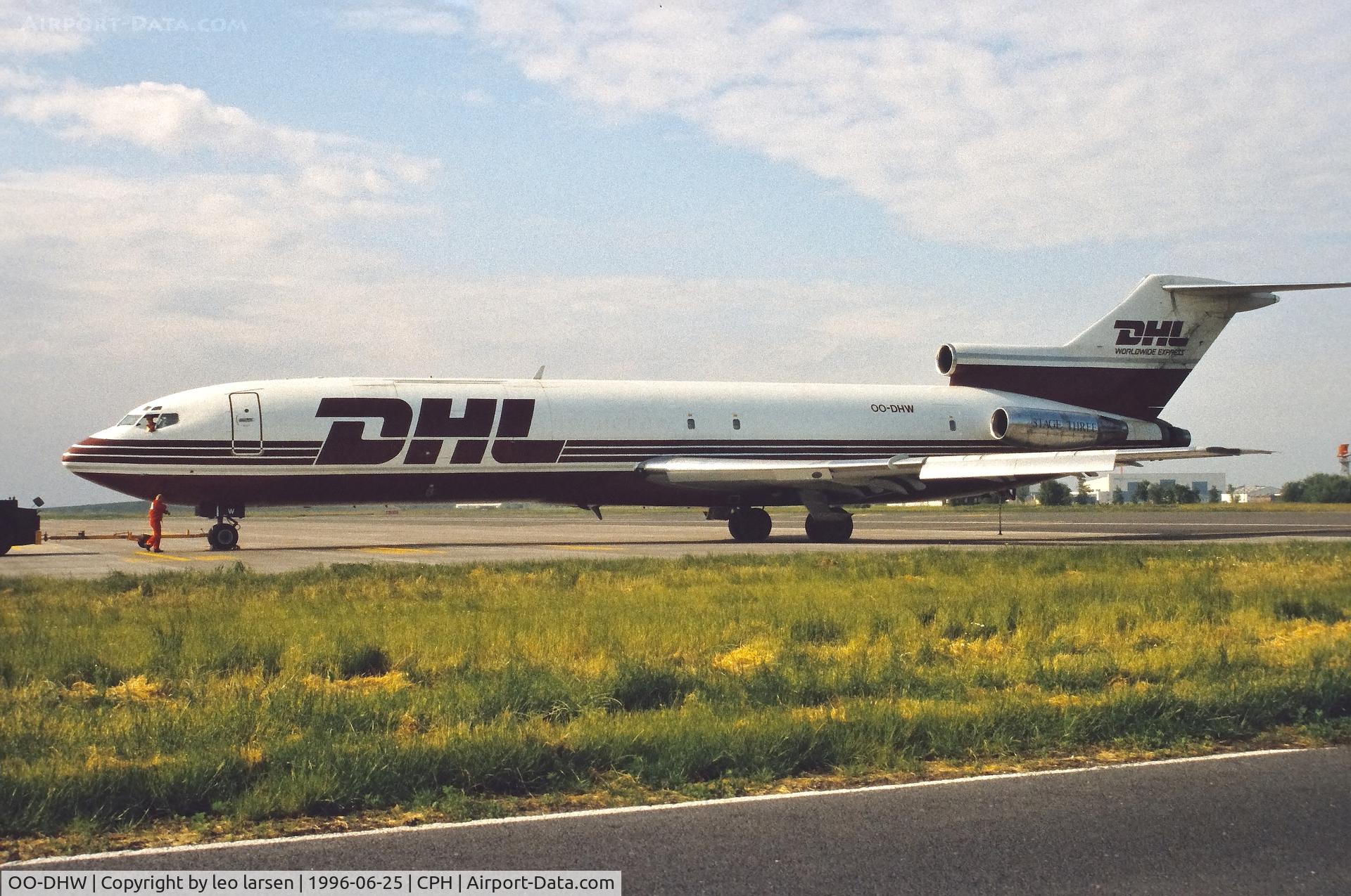 OO-DHW, 1976 Boeing 727-223(F) C/N 20993, Copenhagen 25.6.1996