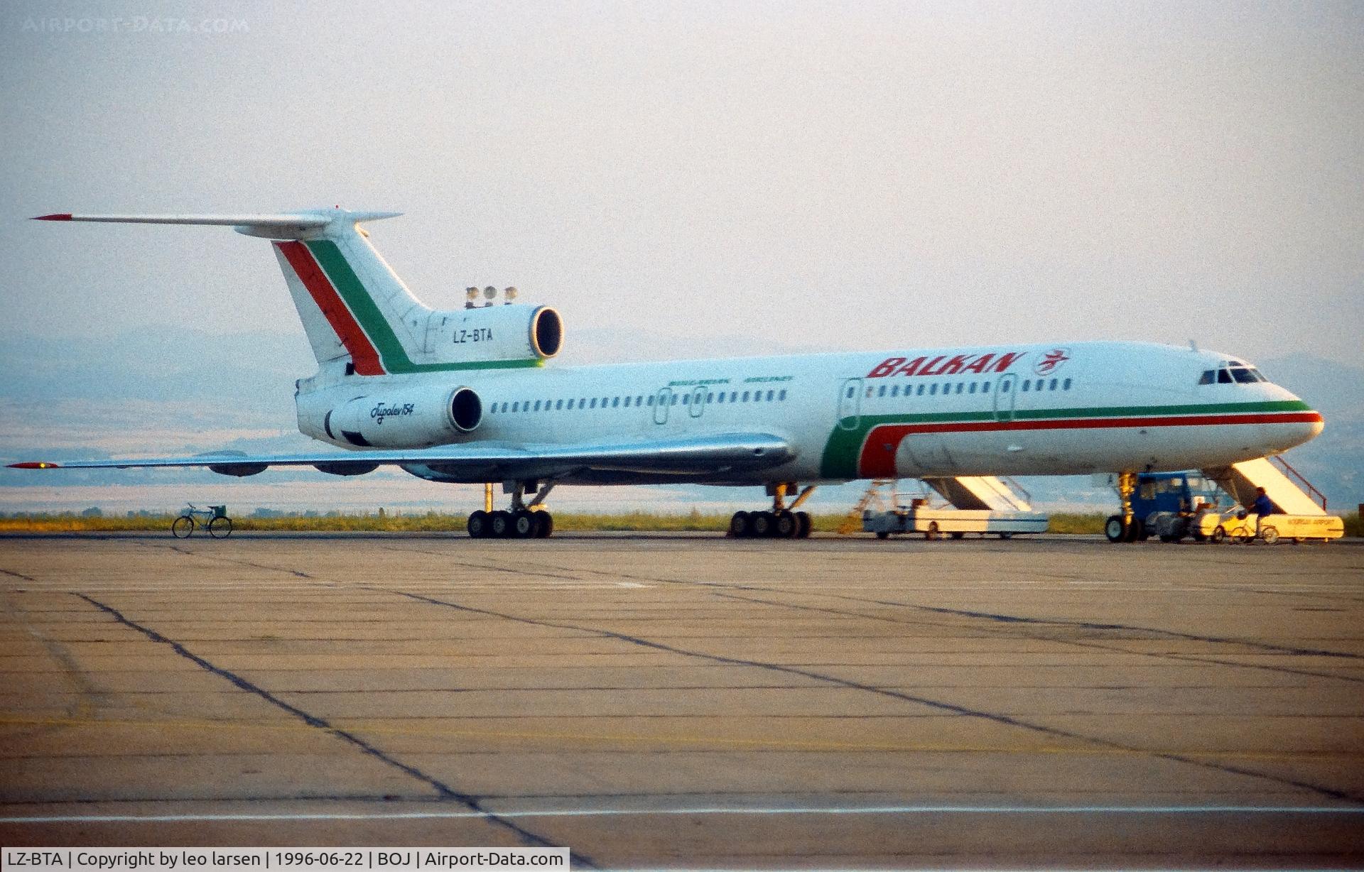 LZ-BTA, 1972 Tupolev Tu-154A C/N 72A026, Burgas 22.6.1996