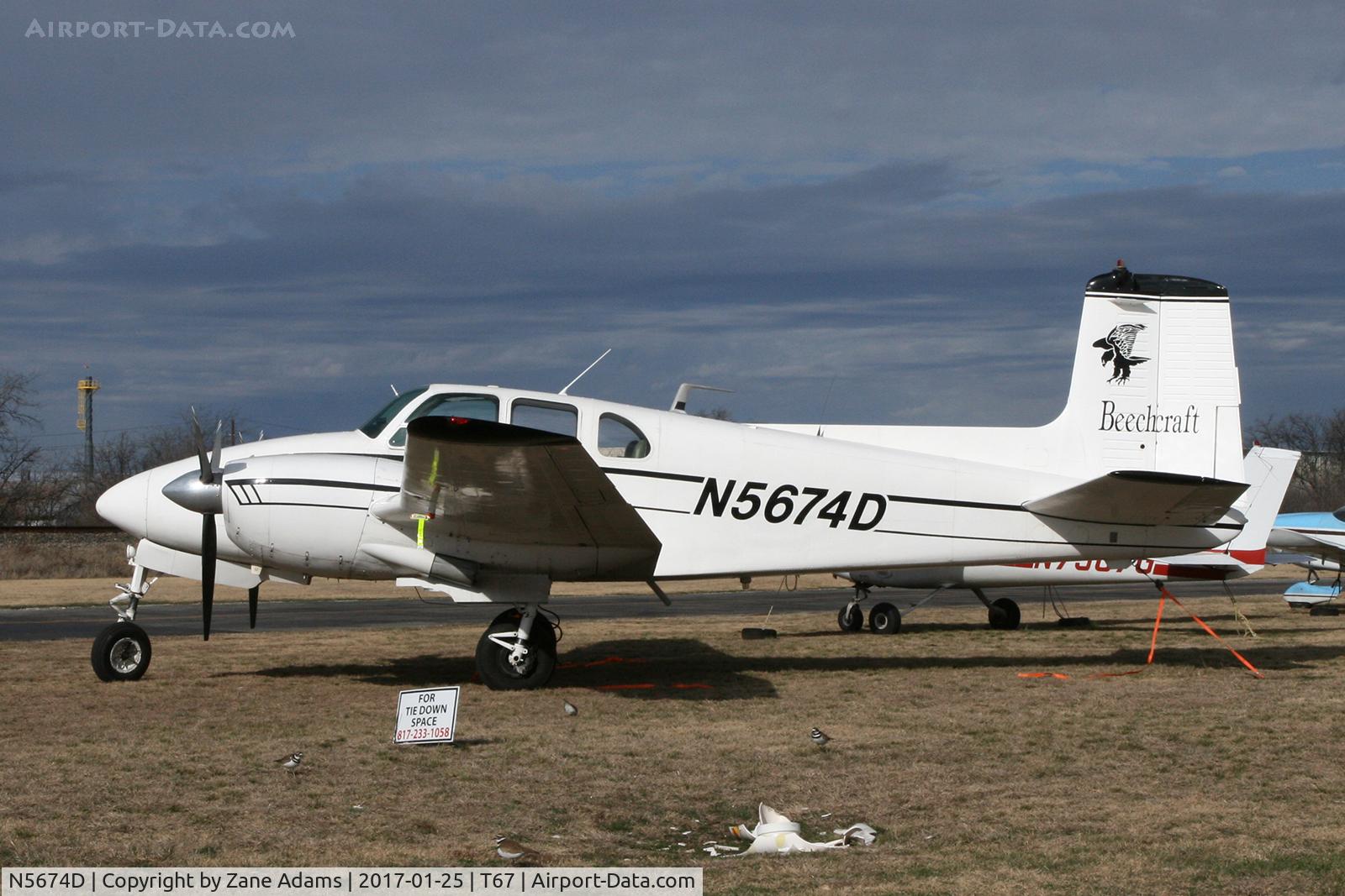 N5674D, 1958 Beech D50A Twin Bonanza C/N DH-174, At Hicks Field - Fort Worth, TX