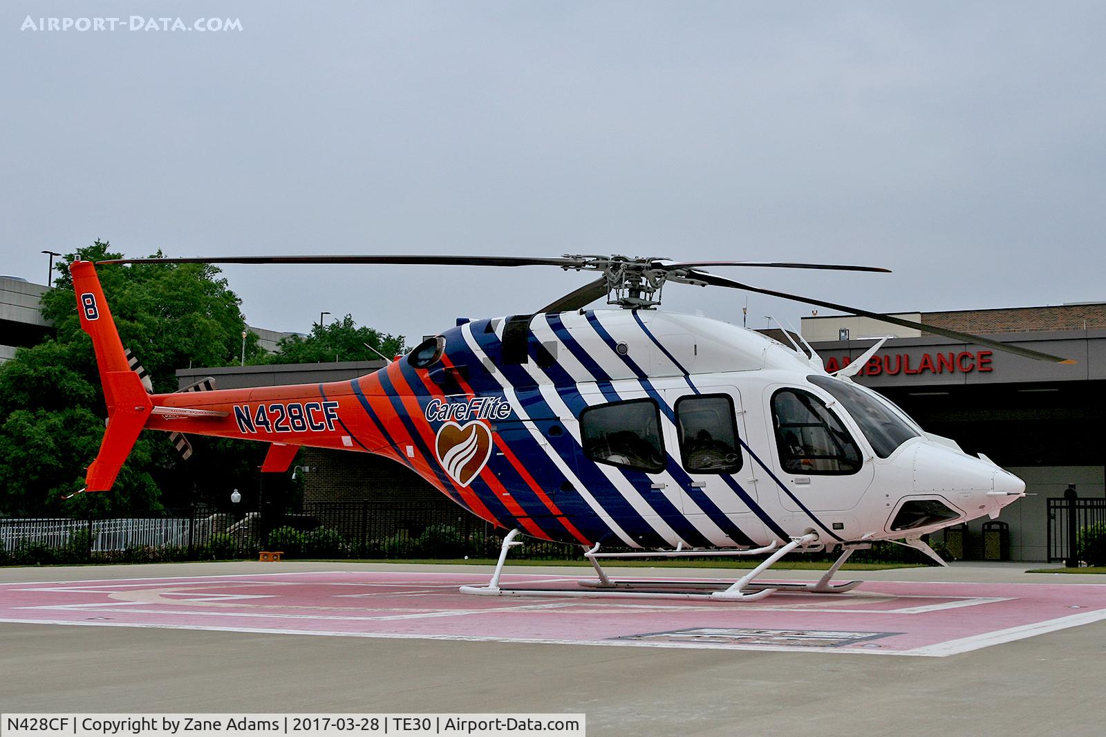 N428CF, 2014 Bell 429 GlobalRanger C/N 57228, At the Harris Hospital Emergency helipad - Fort Worth, TX