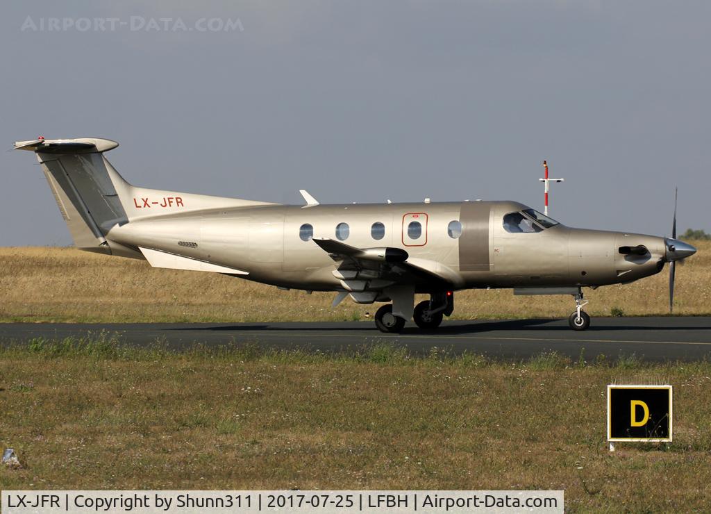 LX-JFR, 2010 Pilatus PC-12/47E C/N 1233, Taxiing to the General Aviation area...