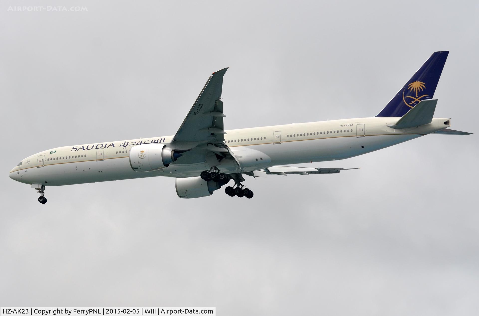 HZ-AK23, 2014 Boeing 777-368/ER C/N 42261, Saudi B773 on short finals.