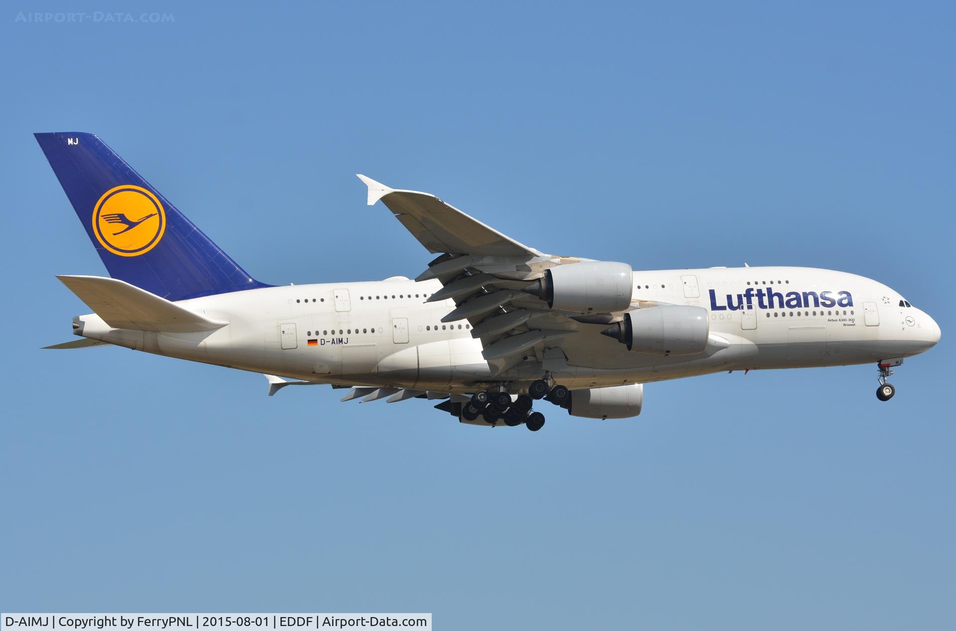 D-AIMJ, 2011 Airbus A380-841 C/N 073, LH A388 on short finals.