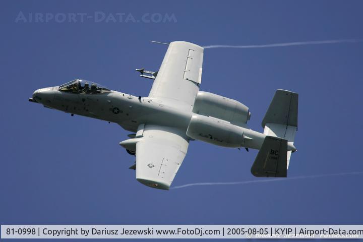 81-0998, 1980 Fairchild Republic A-10A Thunderbolt II C/N A10-0693, A-10A Thunderbolt 81-0998 BC from 172nd FS 110th FW Battle Creek ANGB, MI