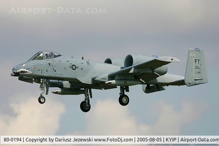 80-0194, 1980 Fairchild Republic A-10C Thunderbolt II C/N A10-0544, A-10C Thunderbolt II 80-0194 FT from 74th FS 