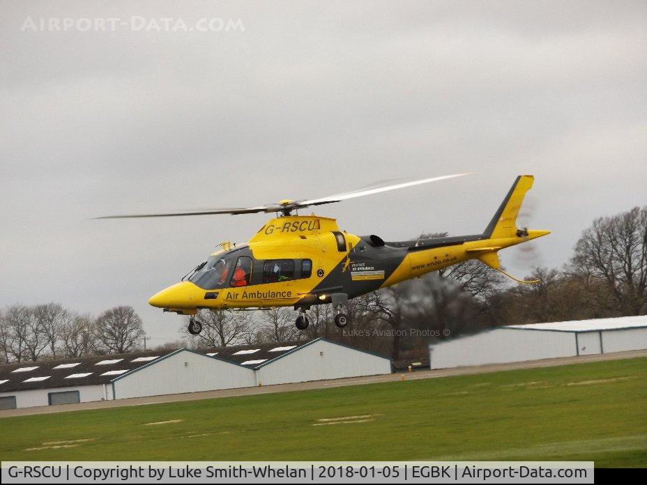 G-RSCU, 2009 Agusta A-109E Power C/N 11777, Coming into land at Sywell Aerodrome.