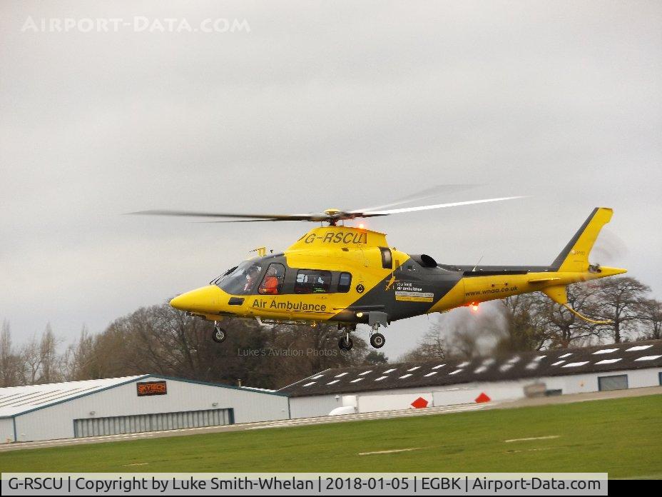 G-RSCU, 2009 Agusta A-109E Power C/N 11777, Coming into land at Sywell Aerodrome today.
