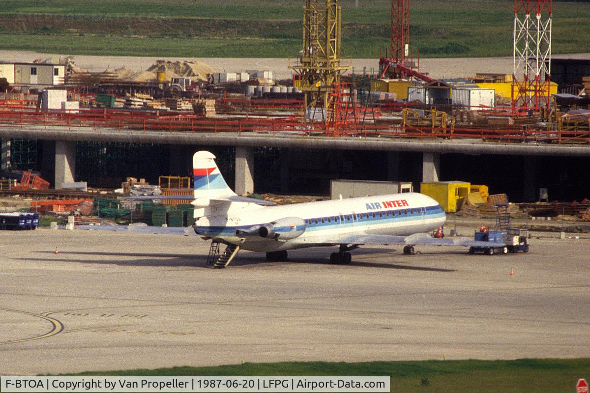 F-BTOA, 1972 Aerospatiale SE-210 Caravelle 12 C/N 274, Air Inter Caravelle 12 at Paris Charles de Gaulle airport, France, 1987