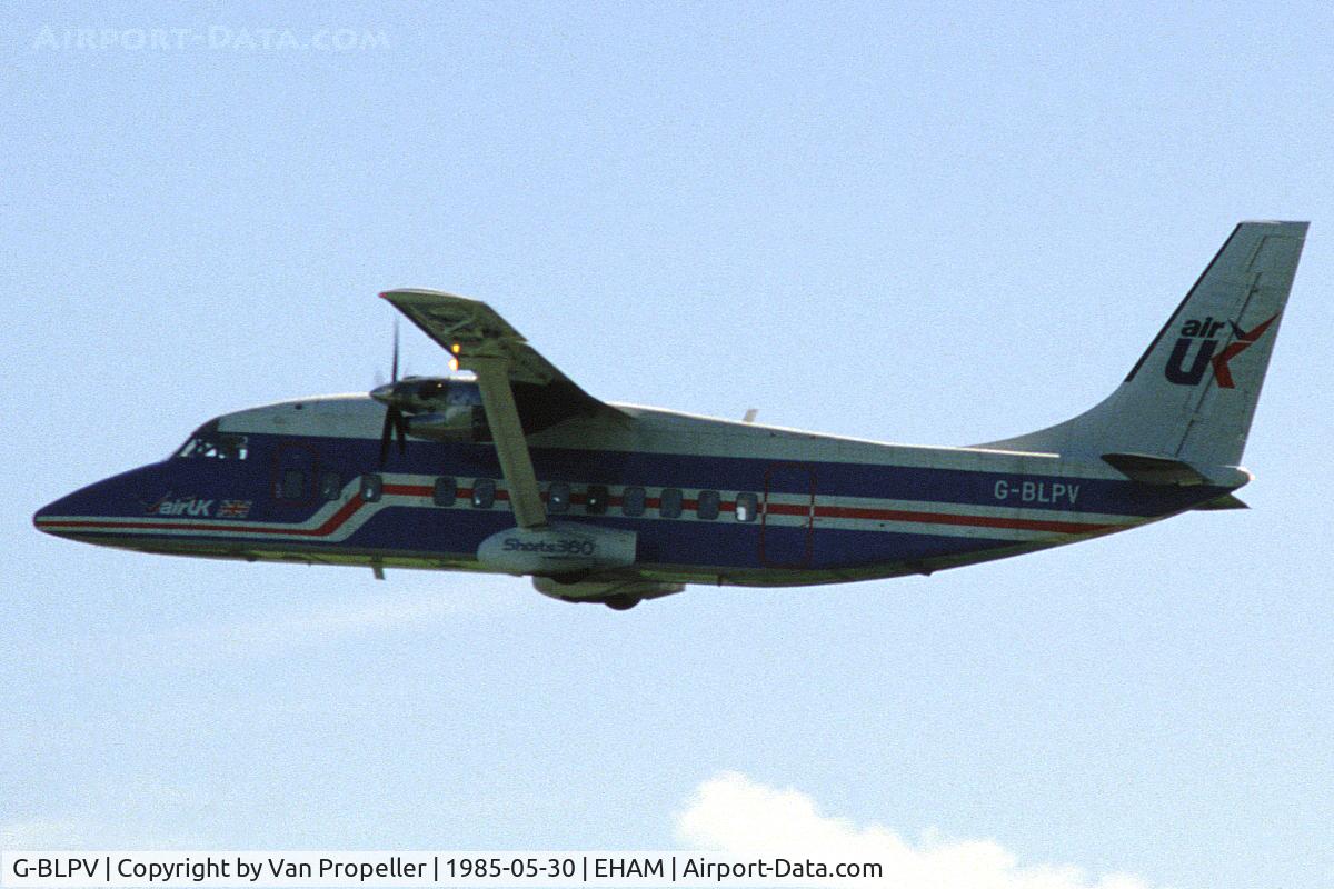 G-BLPV, 1984 Short 360-200 C/N SH.3657, Air UK Short 360 taking off from Schiphol airport, the Netherlands, 1985