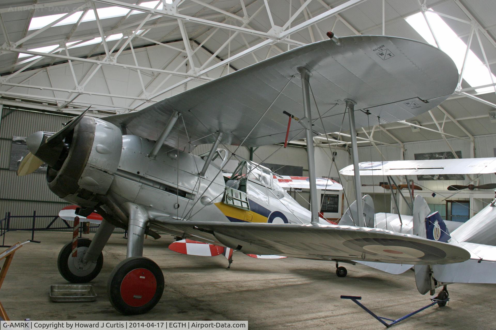 G-AMRK, 1937 Gloster Gladiator Mk1 C/N [L8032], Shuttleworth Trust. Painted as K7985.