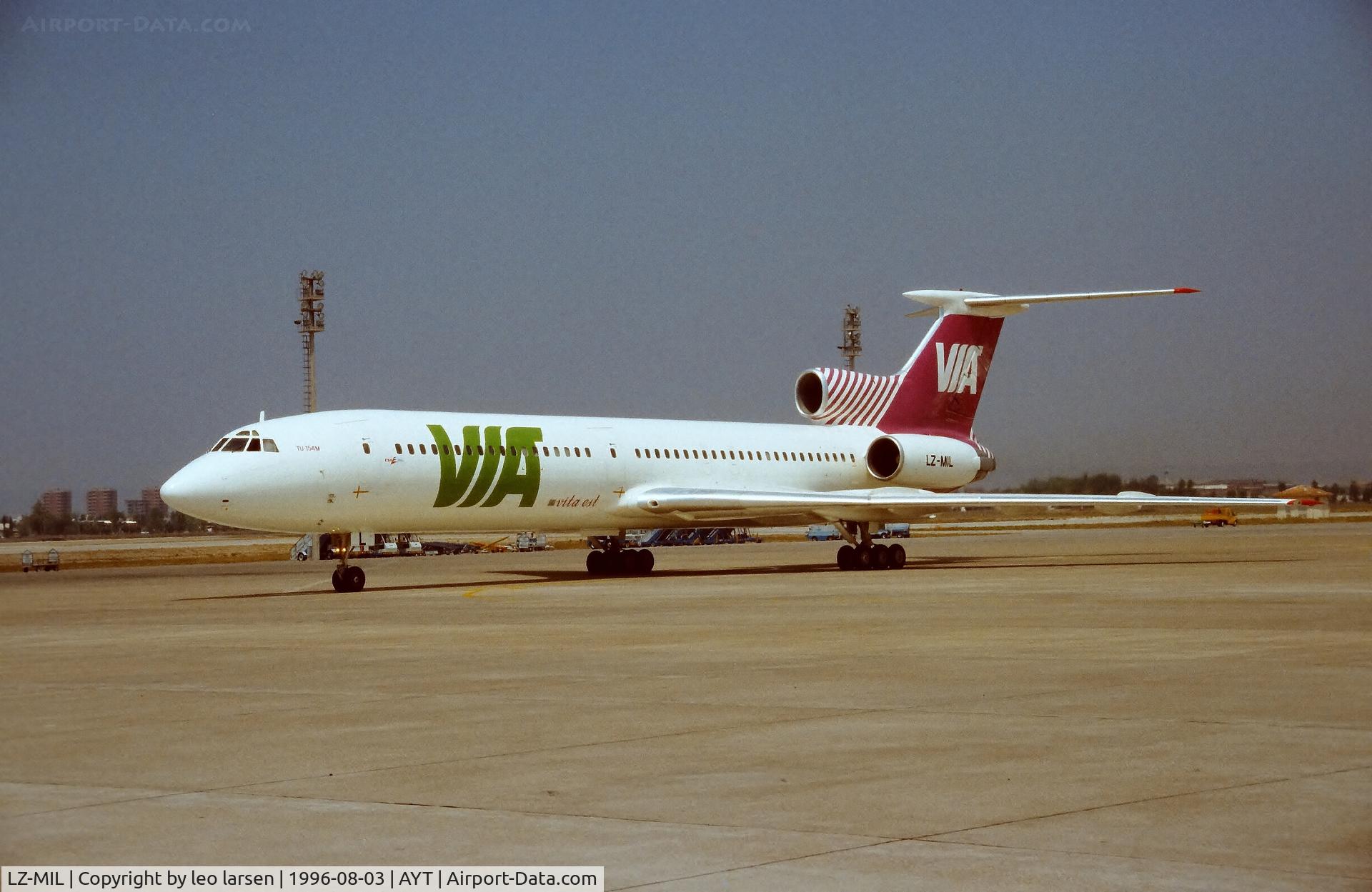 LZ-MIL, 1990 Tupolev Tu-154M C/N 90A845, AYT Antalya 3.8.1996