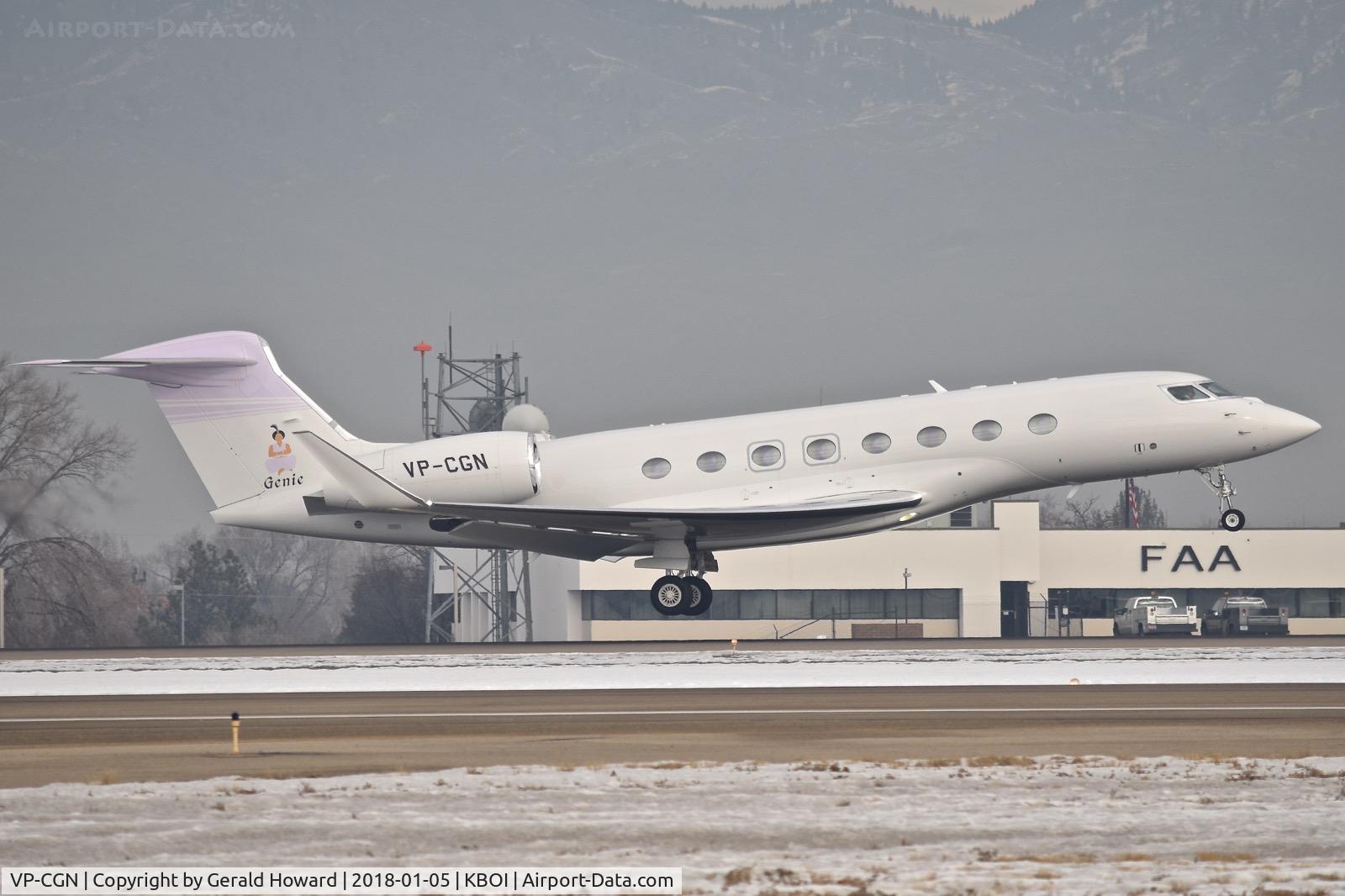 VP-CGN, 2014 Gulfstream Aerospace G650 (G-VI) C/N 6112, Landing RWY 10L.