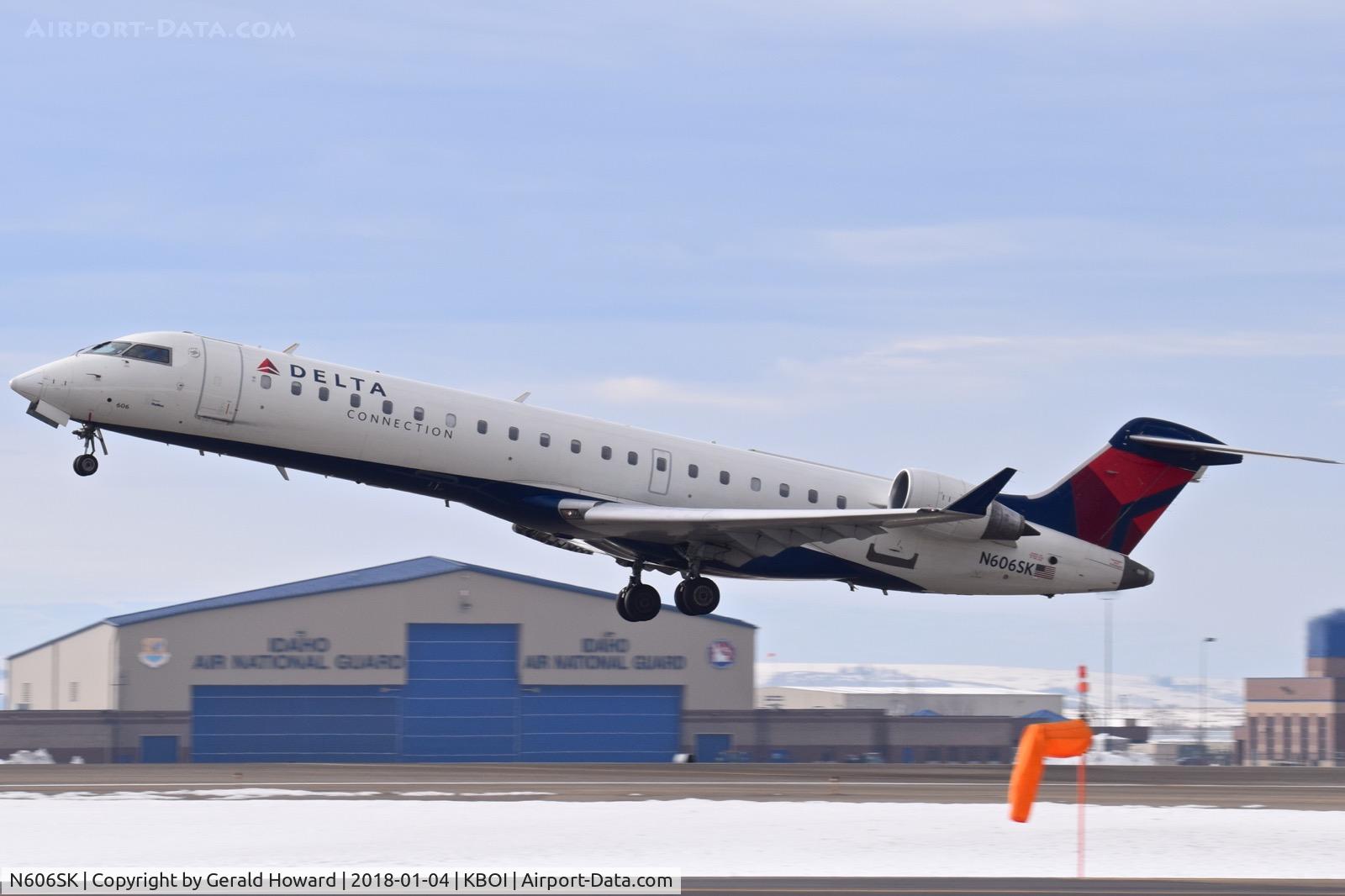 N606SK, 2006 Bombardier CRJ-700 (CL-600-2C10) Regional Jet C/N 10250, Take off from RWY 10L.